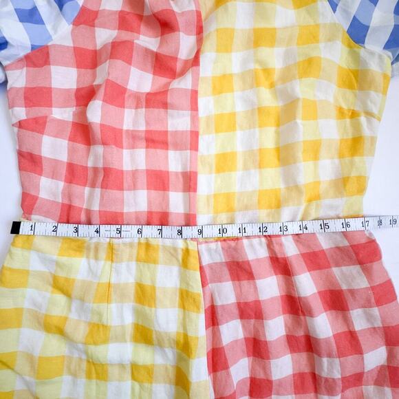 Farm Rio Anthropologie Gingham Contrast Romper - Picture 12 of 16